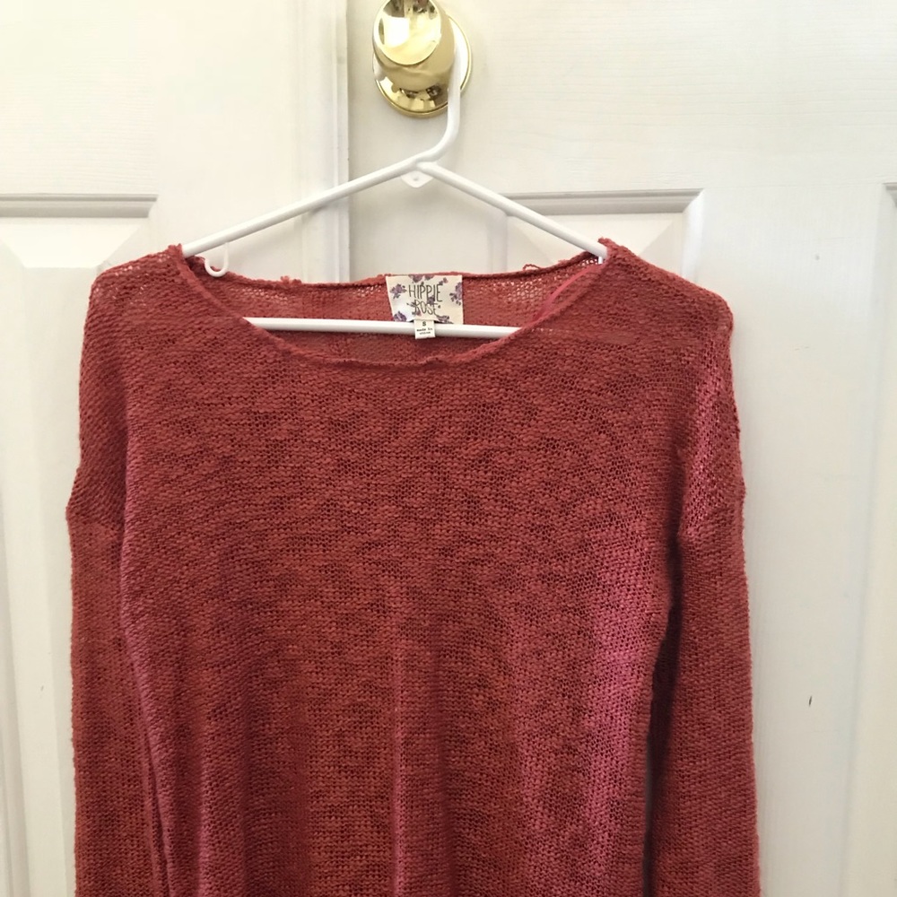 Maroon lace sweater
